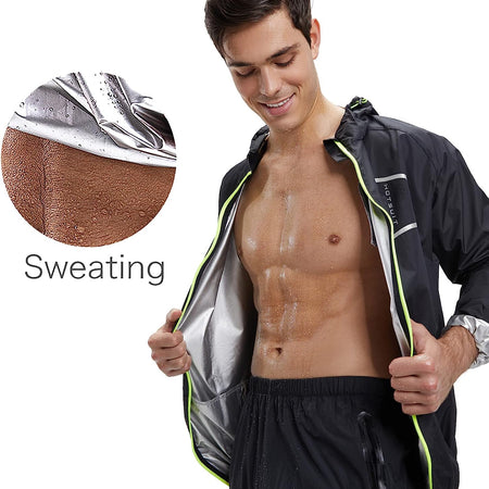Sauna Suit Men anti Rip Boxing Sweat Suits Exercise Workout Jacket