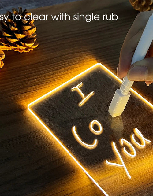 Load image into Gallery viewer, Transparent Message Board Night Light Glowing Memo Acrylic LED Ambient Lights Daily Moment Note Board Erasable Room Decor Gift
