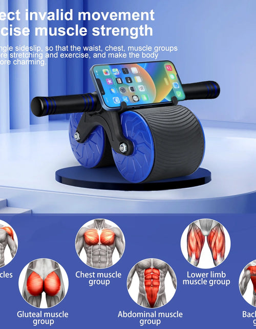 Load image into Gallery viewer, Ab Roller Wheel, Automatic Rebound Abdominal Wheel for Core Strength Training. Abdominal Wheel for Abs Workout Training Muscle Strength at Home Gym - Beginner to Advanced Fitness Equipment
