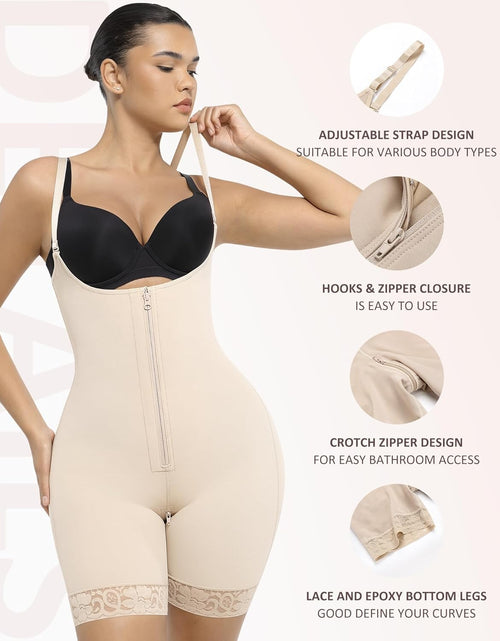 Load image into Gallery viewer, Shapewear for Women Tummy Control Fajas Colombianas Body Shaper for Women Zipper Open Bust Bodysuit Waist Trainer
