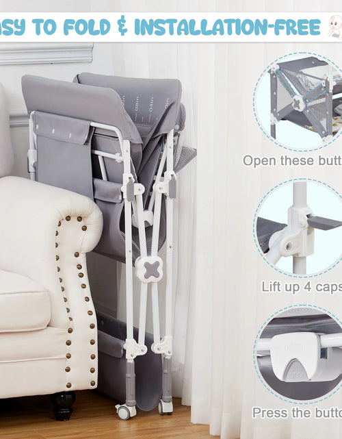 Load image into Gallery viewer, Portable Baby Changing Table with Wheels,Adjustable Height ,Foldable Diaper Change Table with Cleaning Bucket , Nursery Organizer &amp; 2 Tier Storage Rack, Infant Newborn Mobile Nursery Organizer
