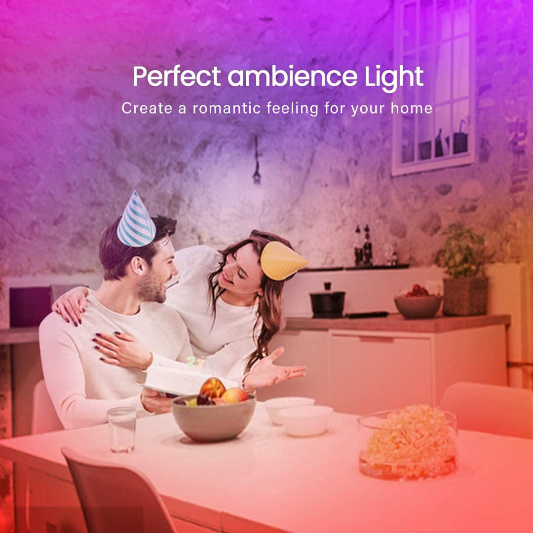 50 FT Long LED Strip Lights,  Bluetooth LED Lights for Bedroom, Color Changing Light Strip with Music Sync, Smart Lights Controlled via Phone APP and IR Remote.