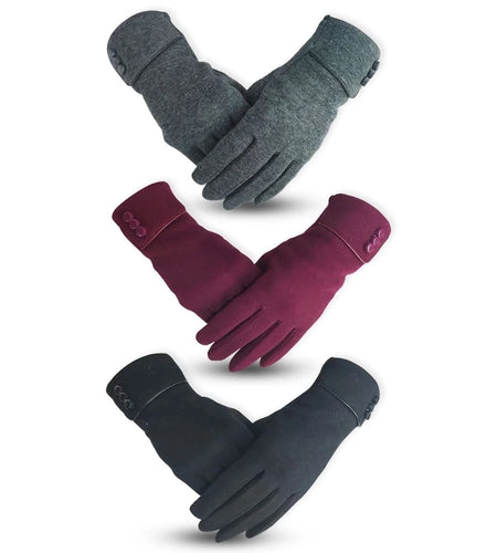 Winter Gloves for Women with Touchscreen Fingers Screen Texting Fingers Cell Phone Gloves Warm Vintage Gloves for Girls Winter 3 Pairs